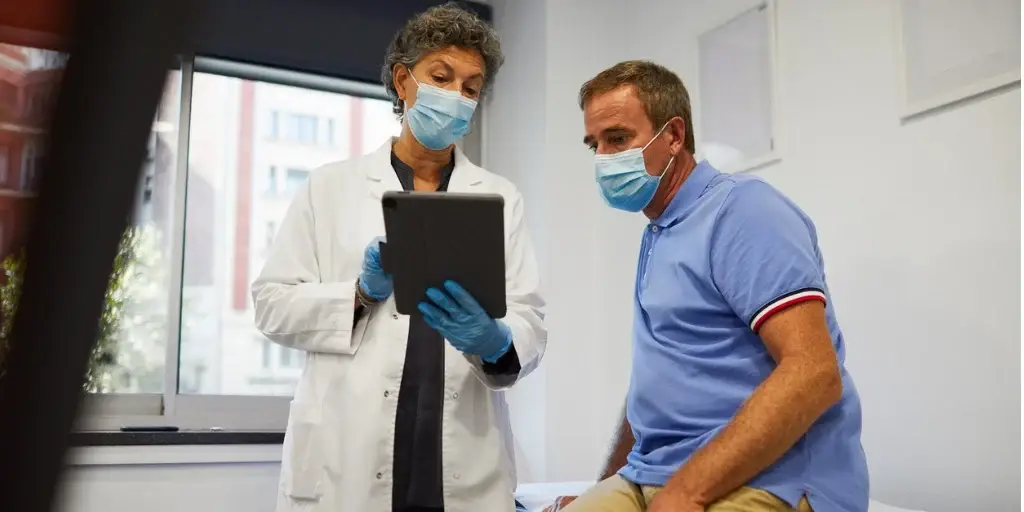 Doctor sharing medical results with a patient